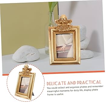 装飾的天使の金属製フォトフレーム ヴィンテージ装飾天使ヘビーメタルミニフォトフレーム